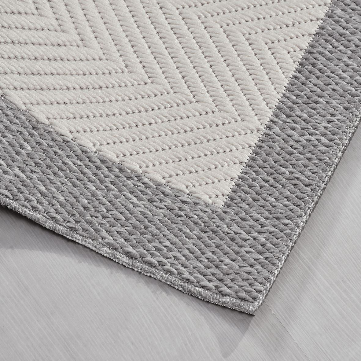 Enzo 01 Krem Gri Kaymaz Tabanlı Sisal Halı