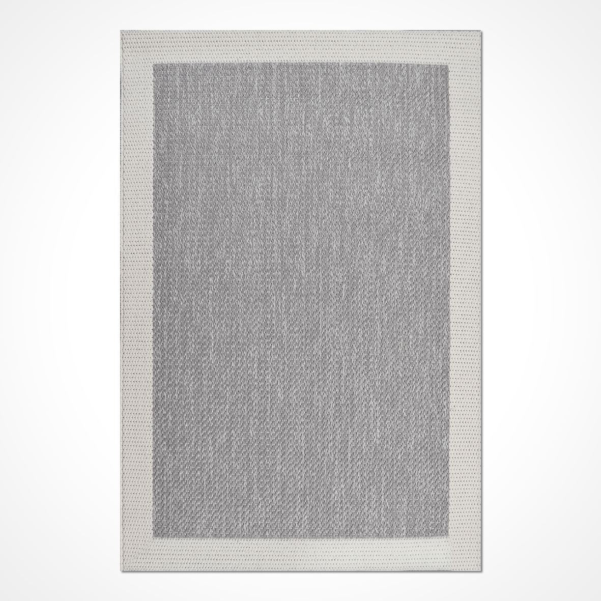 Enzo 07 White Grey  Kaymaz Tabanlı Sisal Halı