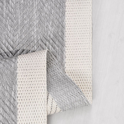 Enzo 03 Gri Krem Kaymaz Tabanlı Sisal Halı