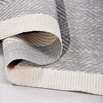 Enzo 03 Gri Krem Kaymaz Tabanlı Sisal Halı