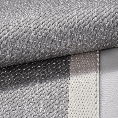 Enzo 07 White Grey  Kaymaz Tabanlı Sisal Halı