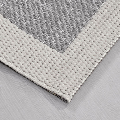 Enzo 07 White Grey  Kaymaz Tabanlı Sisal Halı