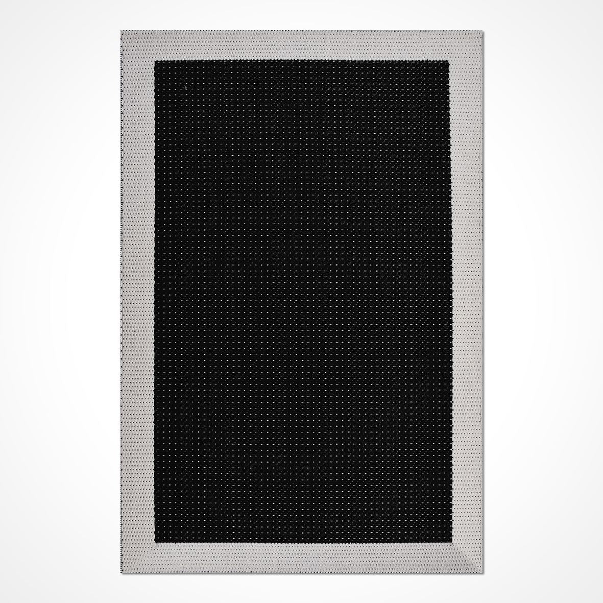 Enzo 05 Black White Kaymaz Tabanlı Sisal Halı