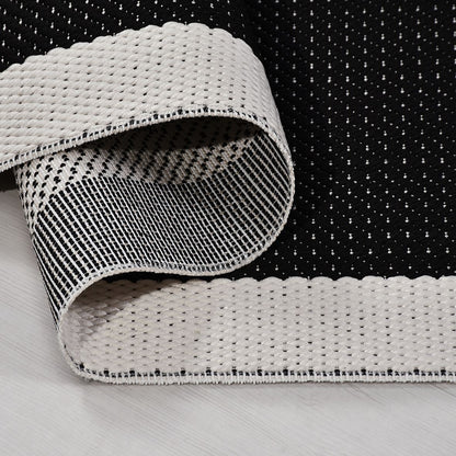 Enzo 05 Black White Kaymaz Tabanlı Sisal Halı