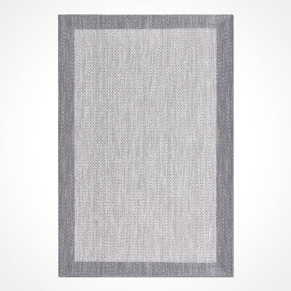 Enzo 08 Krem Antrasit  Kaymaz Tabanlı Sisal Halı