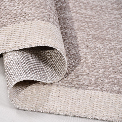 Enzo 09 Beige White Kaymaz Tabanlı Sisal Halı