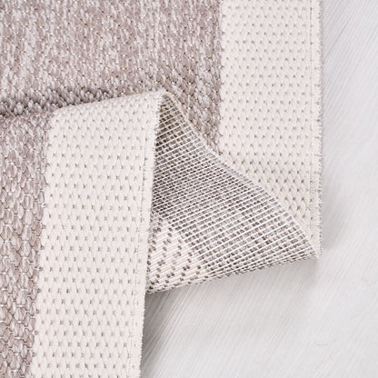 Enzo 10 Beige White Kaymaz Tabanlı Sisal Halı