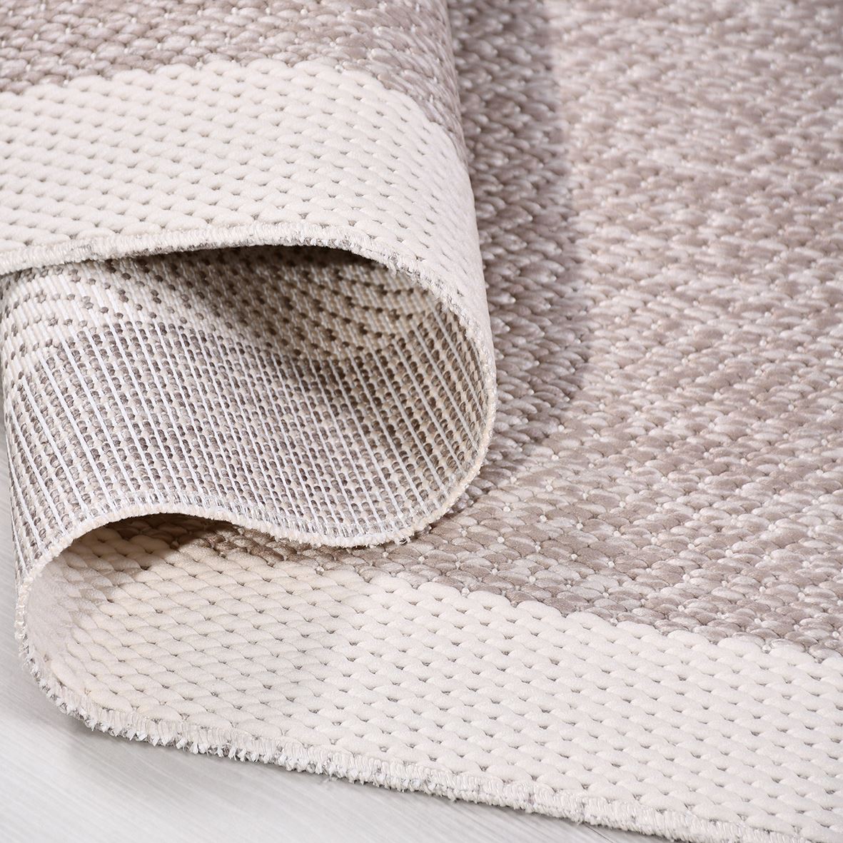 Enzo 10 Beige White Kaymaz Tabanlı Sisal Halı