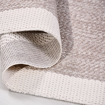 Enzo 10 Beige White Kaymaz Tabanlı Sisal Halı