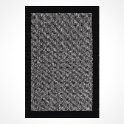Enzo 11 Gri Siyah Kaymaz Tabanlı Sisal Halı