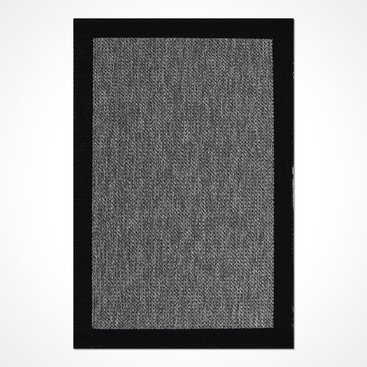 Enzo 11 Gri Siyah Kaymaz Tabanlı Sisal Halı