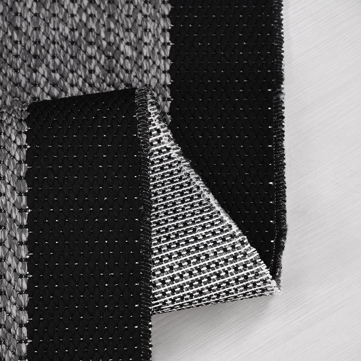 Enzo 11 Gri Siyah Kaymaz Tabanlı Sisal Halı