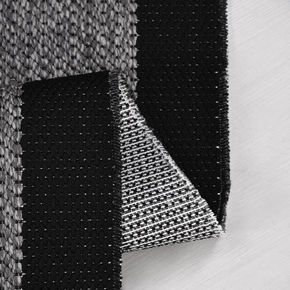 Enzo 11 Gri Siyah Kaymaz Tabanlı Sisal Halı